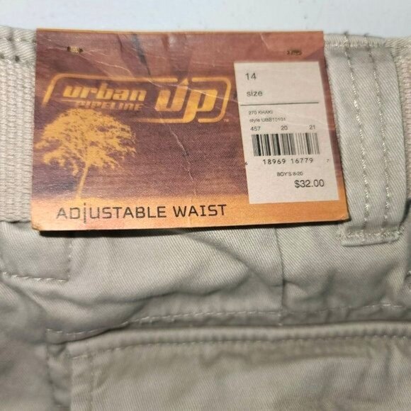 Urban Pipeline Boys Cargo Shorts 14 Tan Adjustable Waist NWT - Picture 3 of 4
